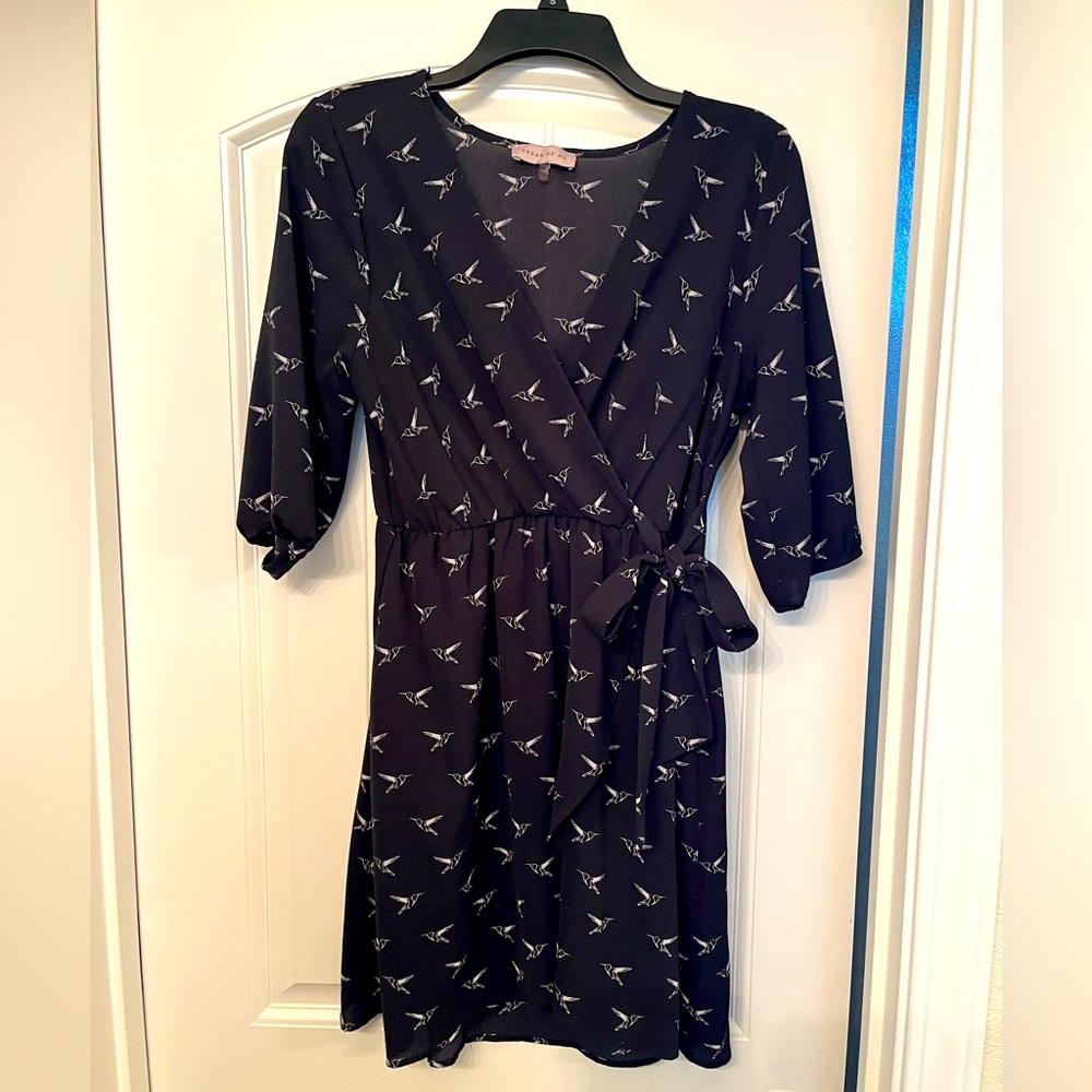Wrap dress, cute, bird pattern, great condition